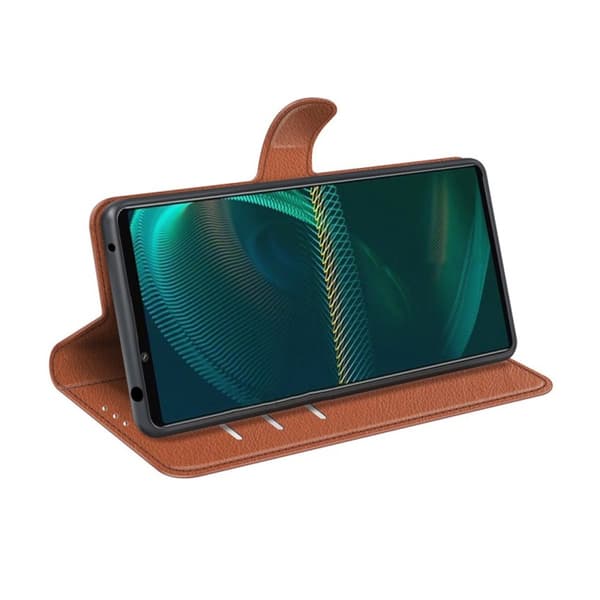 Sony Xperia 1 IV Plånboksfodral med Stativ - Brun
