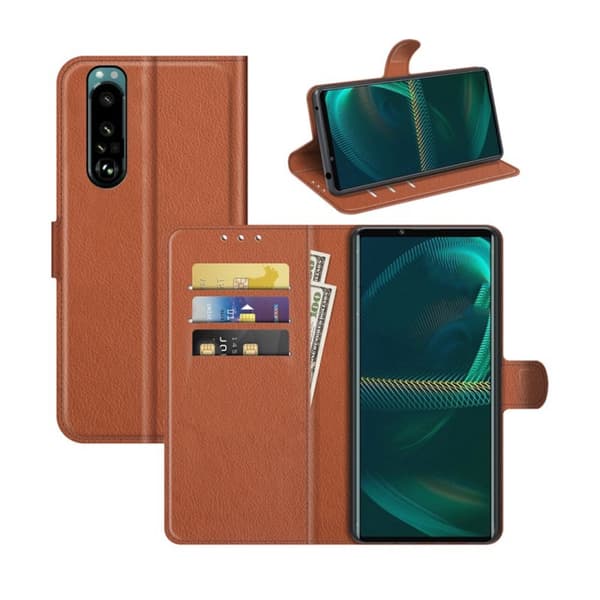 Sony Xperia 1 IV Plånboksfodral med Stativ - Brun