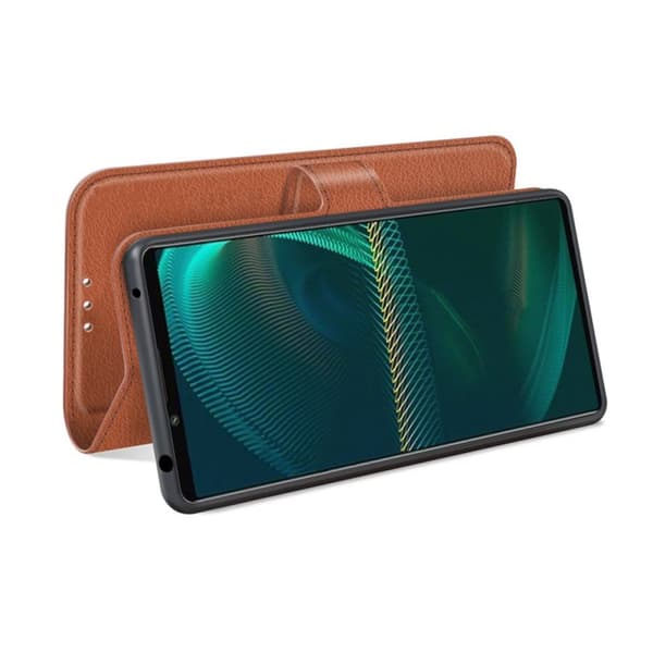 Sony Xperia 5 III Plånboksfodral med Stativ - Brun