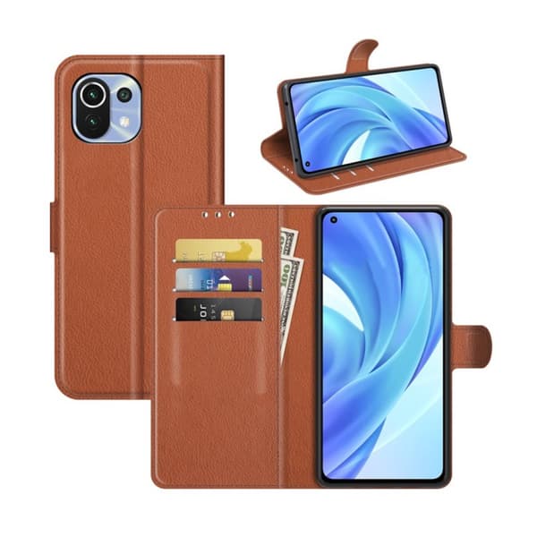 Xiaomi 11 Lite/11 Lite 5G NE Plånboksfodral med Stativ - Brun