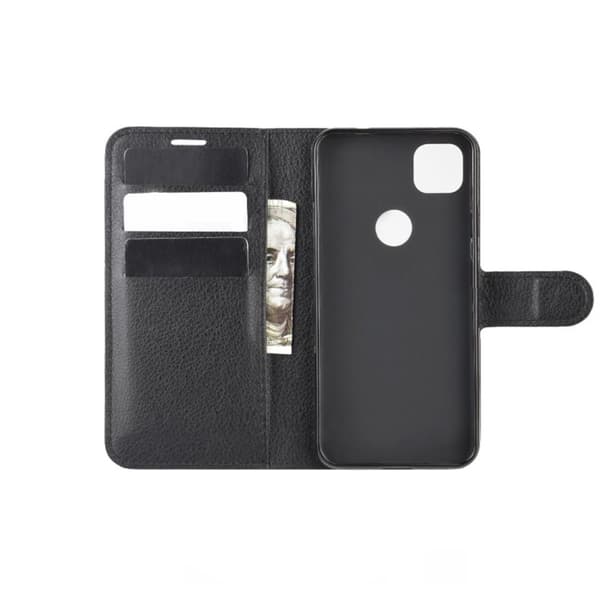 Google Pixel 4 A Plånboksfodral med Stativ - Svart