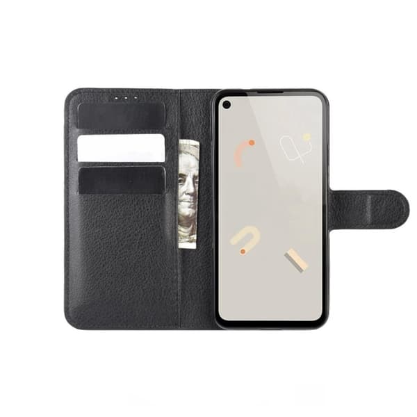 Google Pixel 4 A Plånboksfodral med Stativ - Svart