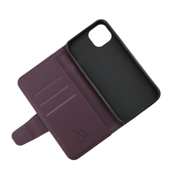 iPhone 13 Pro Plånboksfodral Extra Kortfack Rvelon - Mörklila