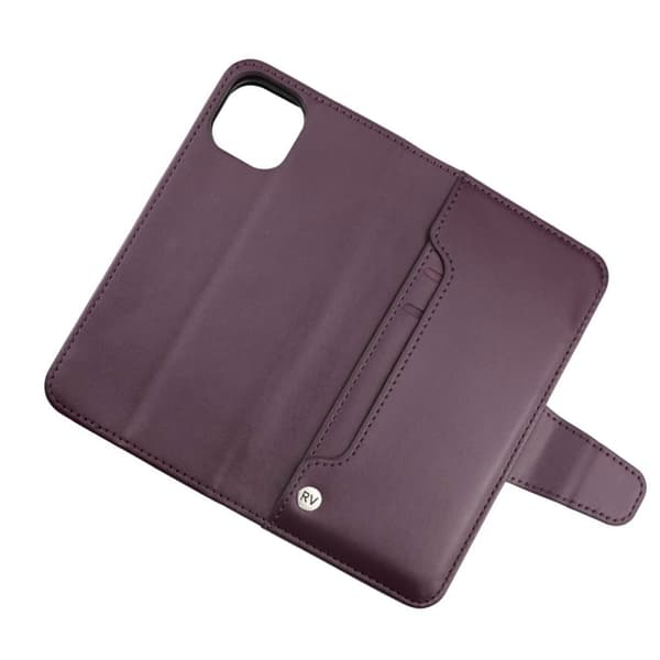 iPhone 13 Pro Plånboksfodral Extra Kortfack Rvelon - Mörklila