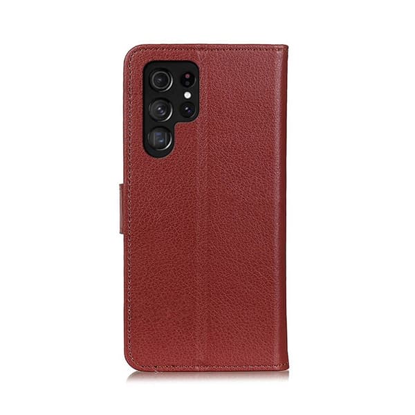 Samsung Galaxy S22 Ultra Plånboksfodral med Stativ - Brun