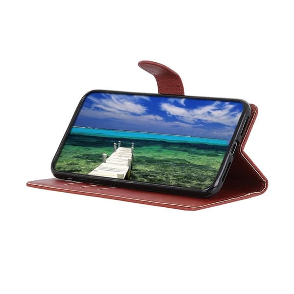 Samsung Galaxy S22 Ultra Plånboksfodral med Stativ - Brun