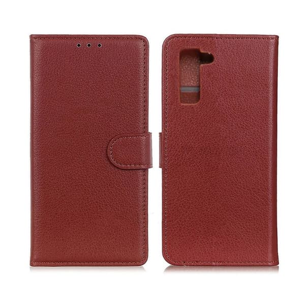 Samsung Galaxy S21 FE Plånboksfodral med Stativ - Brun