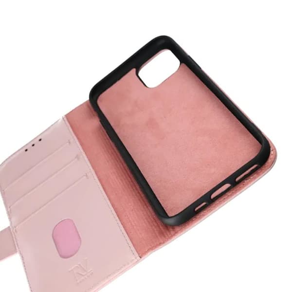 iPhone 11 Pro Plånboksfodral Läder Rvelon - Rosa