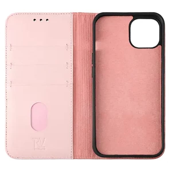 iPhone 12/12 Pro Plånboksfodral Läder Rvelon - Rosa