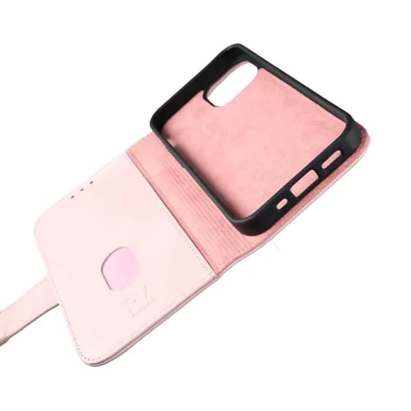 iPhone 13 Mini Plånboksfodral Läder Rvelon - Rosa