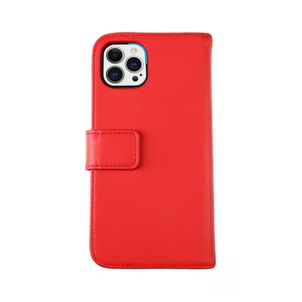 iPhone 13 Pro Plånboksfodral Läder Rvelon - Röd