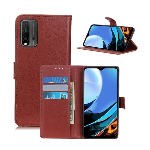 Xiaomi Redmi 9T/ Mi POCO M3 Plånboksfodral med Stativ - Brun