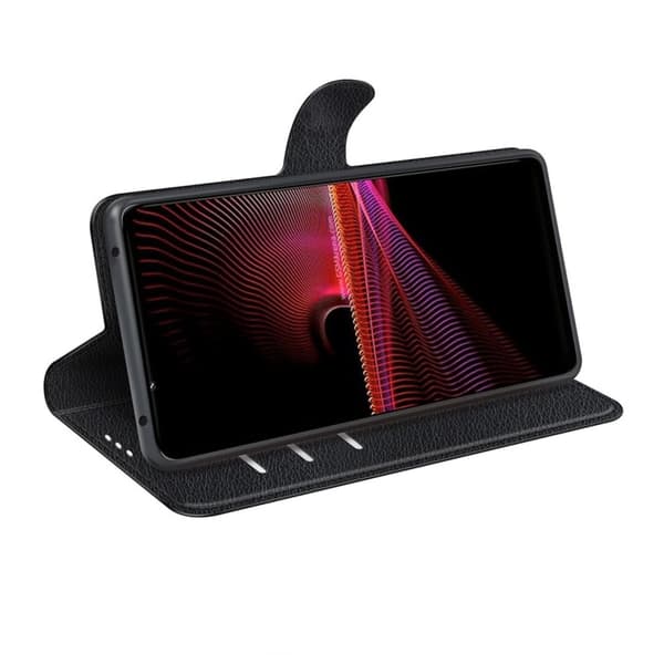 Sony Xperia 1 III 5G Plånboksfodral med Stativ - Svart