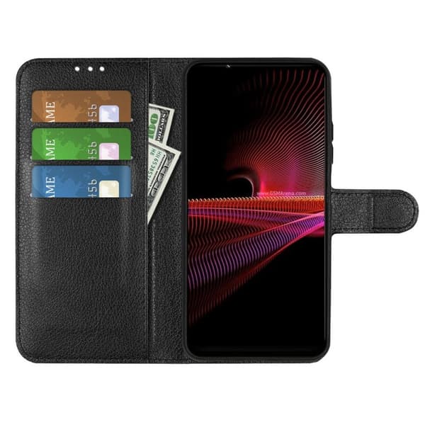 Sony Xperia 1 III 5G Plånboksfodral med Stativ - Svart
