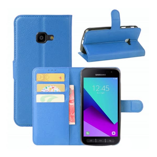 Samsung Galaxy XCover 4/4s Plånboksfodral med Stativ - Blå