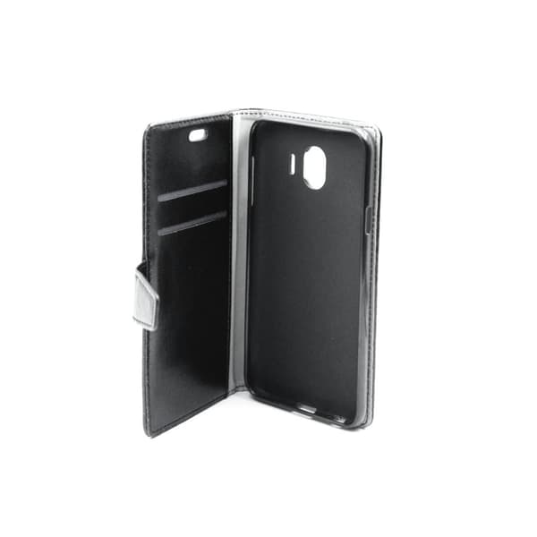 Samsung J4 Plånboksfodral Läder med Stativ - Svart