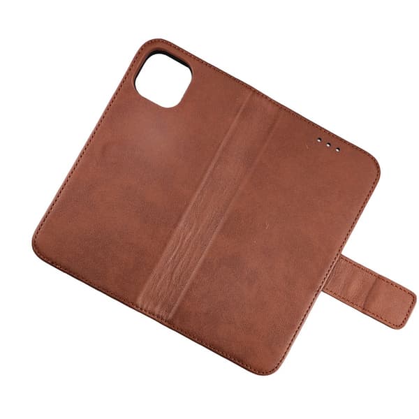 iPhone 12 Mini Plånboksfodral Läder Rvelon - Brun