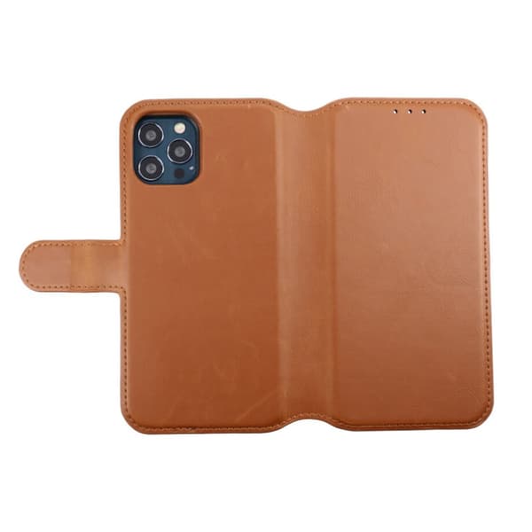 iPhone 12/12 Pro Plånboksfodral Magnet Rvelon - Guldbrun