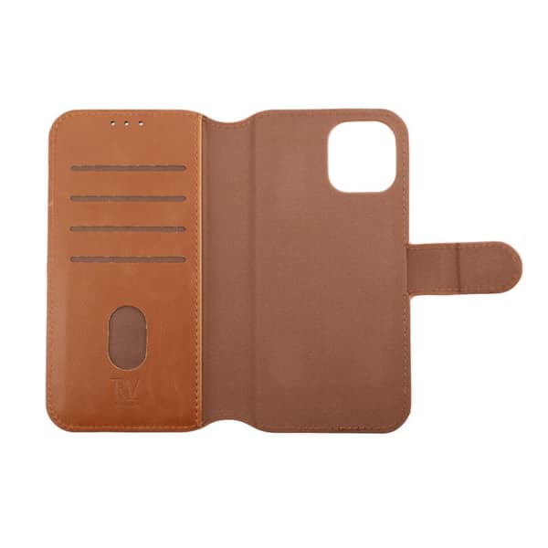 iPhone 12/12 Pro Plånboksfodral Magnet Rvelon - Guldbrun