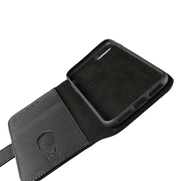 iPhone 7/8/SE 2020 Plånboksfodral Genuint Läder Rvelon - Svart