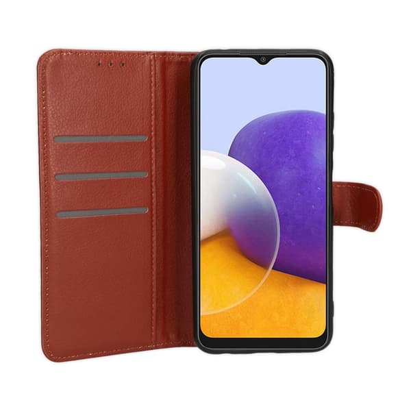 Samsung Galaxy A22 5G Plånboksfodral med Stativ - Brun