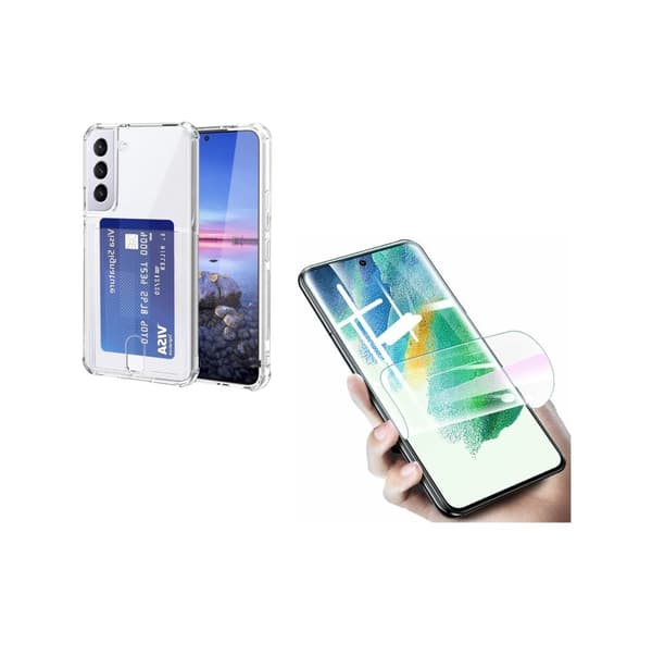 Samsung Galaxy S22 - Skal med Korthållare & Hydrogel Skärmskydd
