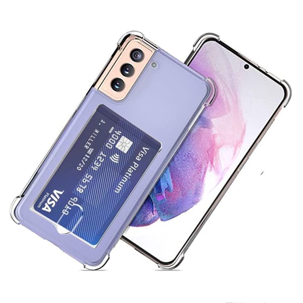 Samsung Galaxy S21 Plus Skal med Korthållare & Mjukt Skärmskydd