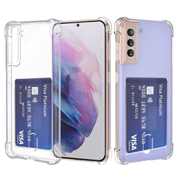 Samsung Galaxy S21 Plus Skal med Korthållare & Mjukt Skärmskydd