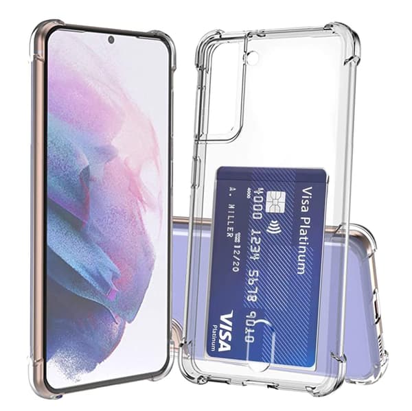 Samsung Galaxy S21 Plus Skal med Korthållare & Mjukt Skärmskydd