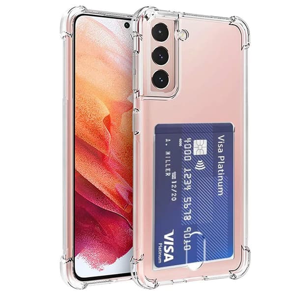 Samsung Galaxy S21 Plus Skal med Korthållare & Mjukt Skärmskydd