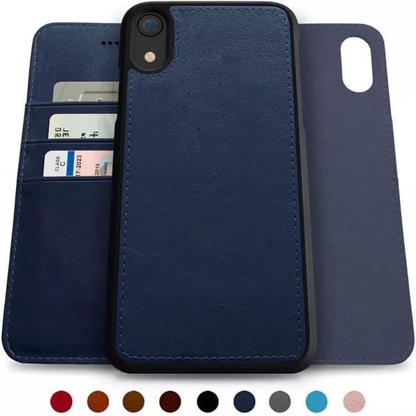 Nahkainen lompakkokotelo 'iPhone 14 Pro Max' vahvalla irrotettavalla magneetilla