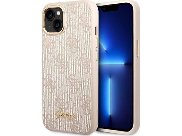 Guess 4G Vintage Gold Logo Deksel til iPhone 14 - Rosa