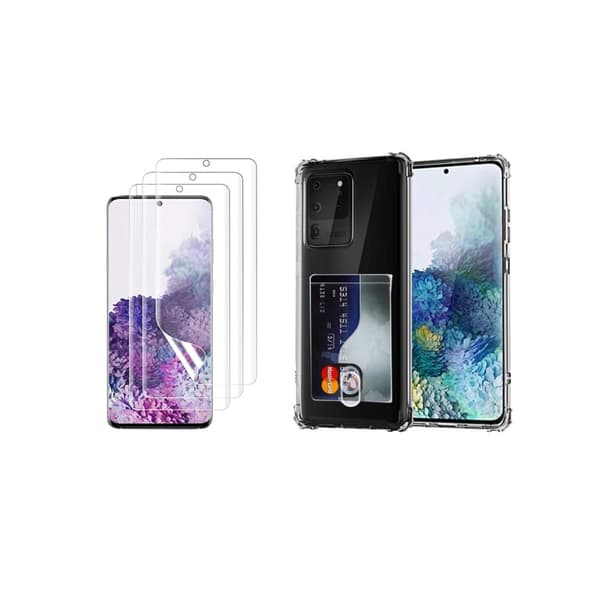 Samsung Galaxy S20 Ultra Skal med Korthållare & Mjukt Skärmskydd
