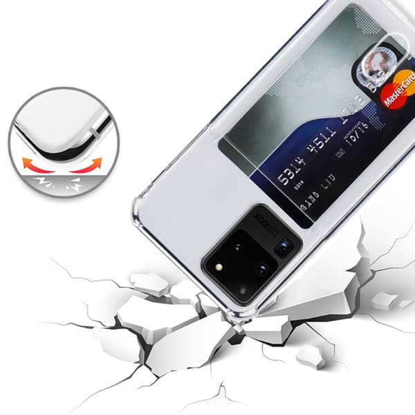 Samsung Galaxy S20 Ultra Skal med Korthållare & Mjukt Skärmskydd