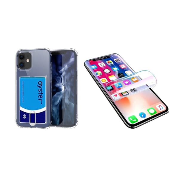 Skal med Korth�llare & Hydrogel Sk�rmskydd iPhone 12 Mini