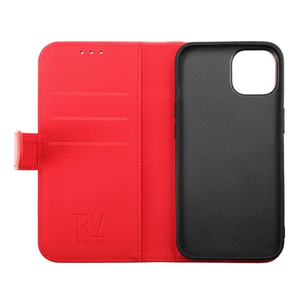 iPhone 14 Plus Plånboksfodral Magnet Rvelon - Röd