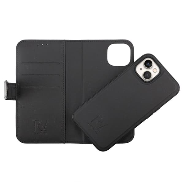 iPhone 14 Plus Plånboksfodral Magnet Rvelon - Svart