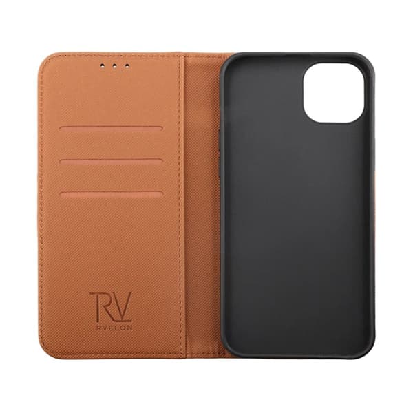 iPhone 14 Plus Plånboksfodral Extra Kortfack Rvelon - Brun