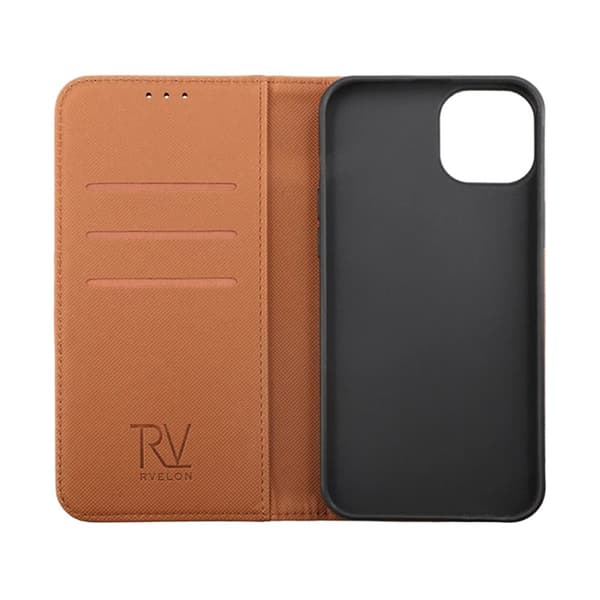 iPhone 14 Pro Max Plånboksfodral Extra Kortfack Rvelon - Brun