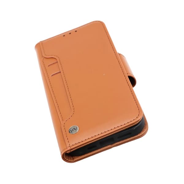 iPhone 14 Pro Max Plånboksfodral Extra Kortfack Rvelon - Brun