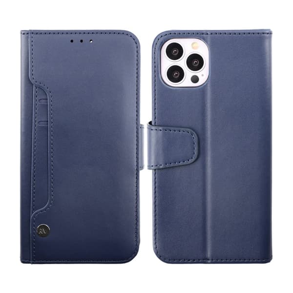 iPhone 14 Pro Plånboksfodral Extra Kortfack Rvelon - Blå