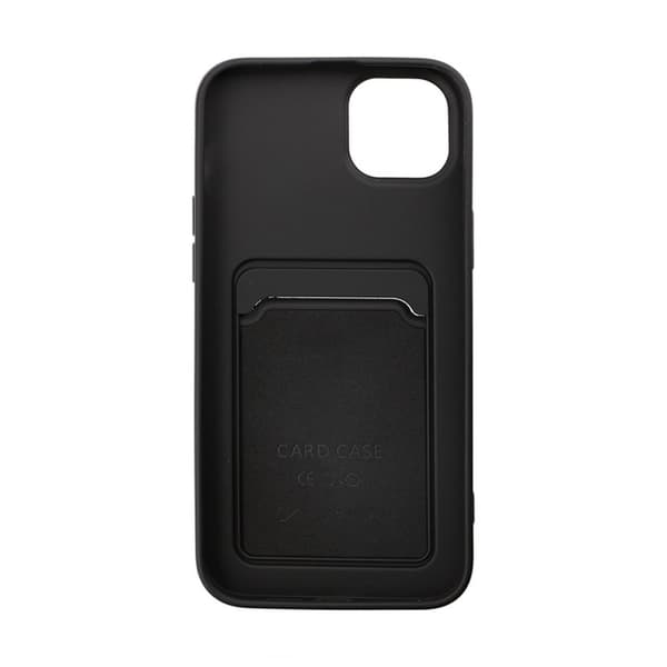 iPhone 14 Silikonskal med Korthållare - Svart