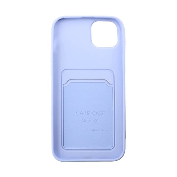 iPhone 14 Silikonskal med Korthållare - Lila