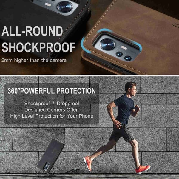 CaseMe Slim Plånboksfodral Xiaomi 12 Svart