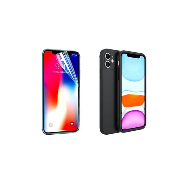 Mattbehandlat Silikonskal & Mjukt Skärmskydd iPhone 12 Pro