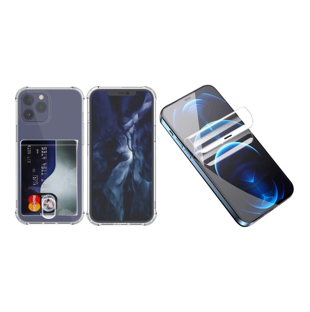 iPhone 12 Pro Max - Skal med Korthållare & Hydrogel Skärmskydd
