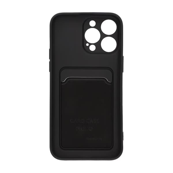 iPhone 14 Pro Max Silikonskal med Korthållare - Svart