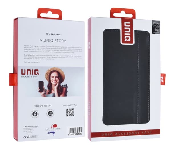 UNIQ Plånboksfodral iPhone 14 Pro Svart