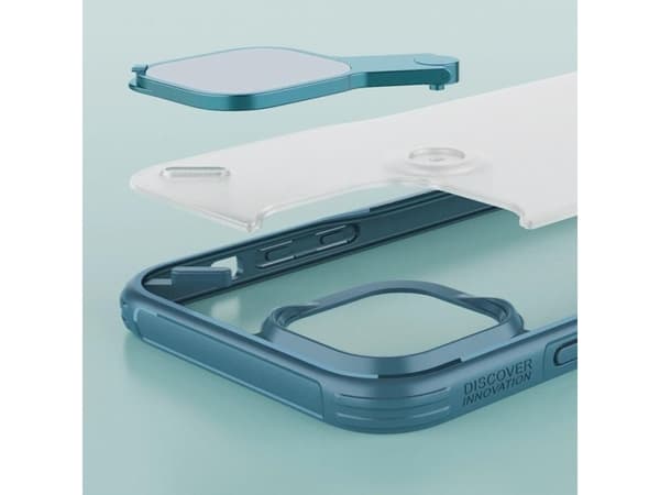 Nillkin Nillkin Nillkin Cyclops Case kestävä kotelo, jossa on kamerasuoja ja taitettava jalusta iPhone 13 Pro sininen