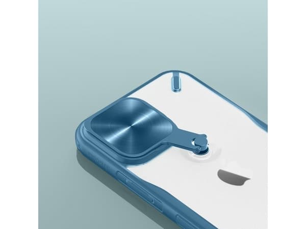 Nillkin Nillkin Nillkin Cyclops Case kestävä kotelo, jossa on kamerasuoja ja taitettava jalusta iPhone 13 Pro sininen